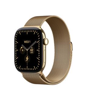 Смарт-часы Apple Watch Series 12 GPS + Cellular 46mm MJGU4ET/A, корпус из титана radiant gold с ремешком radiant gold milanese loop - S/M