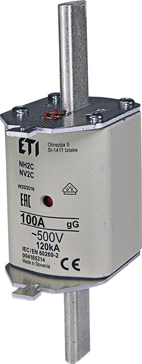 Kūstošs drošinātājs ETI WT-2(C)/GG, 500 V, 100 A