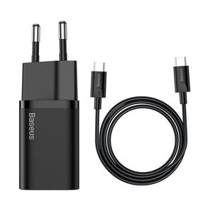 Telefono įkroviklis Baseus TZCCSUP-L01, USB-C female, juoda sp., 25 W