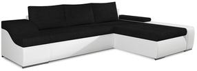 Kampinė sofa Ontario Sawana 14, Soft 17, balta sp./juoda sp., dešininė, 200 x 296 cm x 88 cm