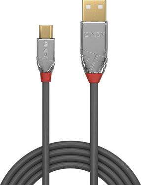 Laidas Lindy Cromo Line USB 2.0 A male, Micro USB B male, 3 m
