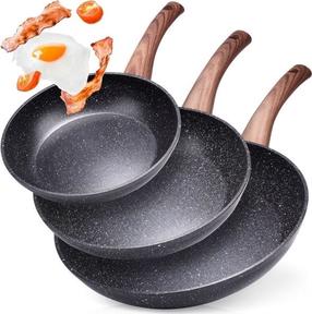 Pannu komplekts Vilde Black&Wood 199011, Ø 28 cm, alumīnijs