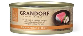 Mitrā kaķu barība Grandorf Natural & Healthy, vistas gaļa/tunzivis, 0.07 kg