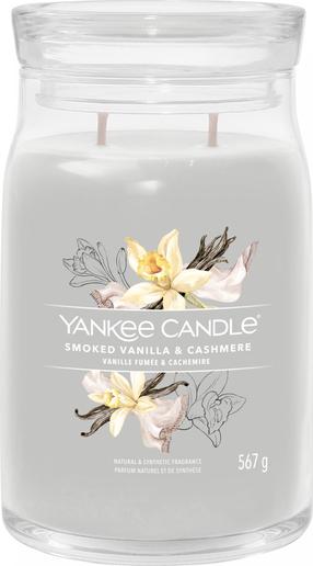 Свеча, ароматическая Yankee Candle Signature Smoked Vanilla & Cashmere, 60 - 90 час, 567 г, серый цв.