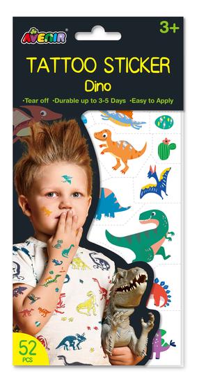 Rinkinys tatuiruotėms Avenir Tattoo Sticker Dino, juoda sp.