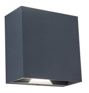 Āra sienas lampa Lutec Gemini Beams, 10W, LED, IP54, tumši pelēka krās., 11 cm x 11 cm