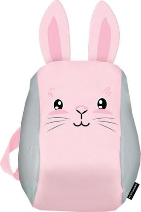 Vaikiška kuprinė Derform Rabbit, šviesiai pilka sp./šviesiai rožinė sp., 25.5 cm x 13 cm x 14 cm