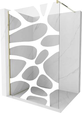 Dušas siena Mexen Kioto Walk-In, 70 cm x 200 cm, zelta krās./balta krās./rūdītais