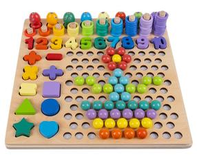 Šķirošanas spēle Wooden Puzzle Beads, 7.5 cm, daudzkrāsaina