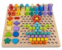 Rūšiavimo žaidimas Wooden Puzzle Beads, 7.5 cm, įvairių spalvų