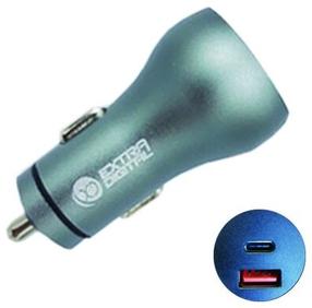Auto laadija Extra Digital SC230211, USB/USB-C, helesinine v., 36 W