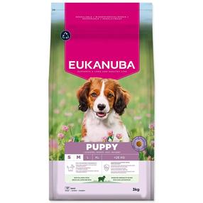 Sausā suņu barība Eukanuba Puppy, jēra gaļa/rīsi, 3 kg