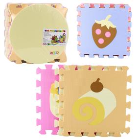 Коврик для малышей - пазл Lean Toys Pastel Fruits & Sweets, 30.5 см x 30.5 см, 16 шт, многоцветный