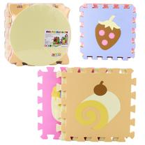 Kilimėlis kūdikiams - dėlionė Lean Toys Pastel Fruits & Sweets, 30.5 cm x 30.5 cm, 16 vnt, įvairių spalvų