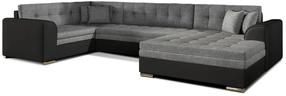 Kampinė sofa Damario Sawana 21, Soft 11, juoda sp./pilka sp., dešininė, 190 x 340 cm x 73 cm