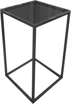Kavos staliukas Kalune Design Pure Glass, skaidri sp./juoda sp., 35 cm x 35 cm x 62 cm