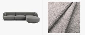Kampinė sofa Micadoni Miley MIC_RC_101_F1_MILEY4, pilka sp., dešininė, 156 x 255 cm x 70 cm