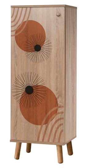 Batų spintelė Kalune Design Vegas S 933, oranžinė sp./šviesiai ruda sp., 38 cm x 50 cm x 135 cm