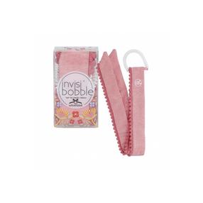 Matu gumija Invisibobble Wrapstar Ami&Go Flores and Bloom, rozā krās.