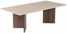 Kavos staliukas Nordure Sabin, riešuto sp./travertine sp., 60 cm x 119 cm x 40 cm