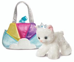 Mīkstā rotaļlieta Aurora Princess Cat In Bag 200627C, balta krās./daudzkrāsaina, 20 cm