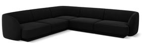 Kampinė sofa Micadoni Home Miley Velvet Symmetrical, juoda sp., 252 x 252 cm x 74 cm