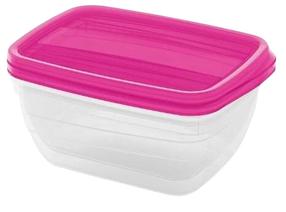 Pārtikas kastes komplekts Curver Vedo 0803510251, 1.3 l, 18.5 cm x 13.5 cm, rozā krās., 2 gab.