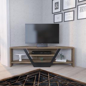 TV staliukas Kalune Design Sares, juoda sp./riešuto sp., 35 cm x 120 cm x 36.8 cm