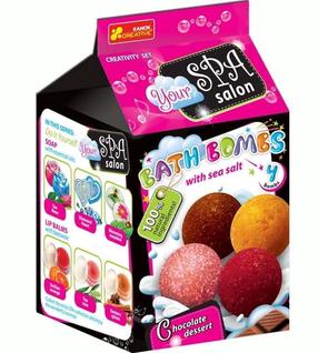 Vannas bumbas izgatavošanas komplekts Ranok Creative Your Spa Salon Chocolate Dessert, brūna krās./dzeltena krās./rozā krās.