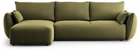 Kampinė sofa - lova Cosmopolitan Design Matera, žalia sp., kairinė, 173 x 253 cm x 86 cm