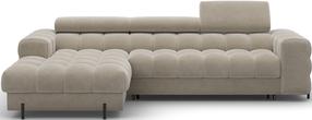 Kampinė sofa - lova Felro Aura 18, smėlio sp., kairinė, 181 x 285 cm x 93 cm