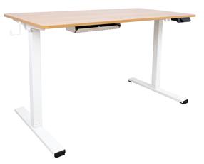 Arvutilaud reguleeritava kõrgusega Home4you Ergo 1, 60 cm x 120 cm, 73 - 121 cm, tamm v./valge v.