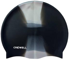 Шапочка для плавания Crowell Multi Flame, черный цв./серый цв.