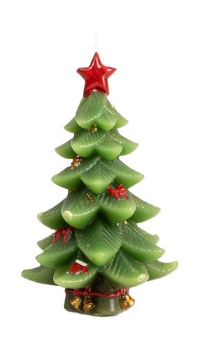 Kalėdinė žvakė, kūginė Homla Lapland Christmas tree, 25 h, Žalia