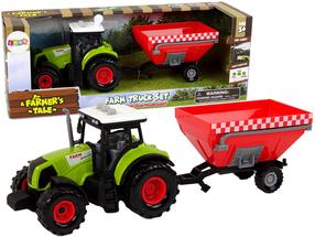  Mängutraktorid koos lisatarvikutega Lean Toys Farmers Tale, punane v./roheline v.