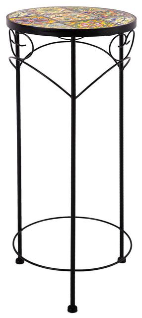 Stovas vazonams Home4you, metalas, Ø 30 cm, juoda sp.