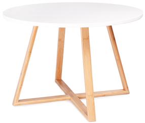 Kavos staliukas ModernHome Scandinavian, balta sp./medžio sp., 60 cm x 60 cm x 40 cm