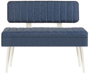 Prieškambario suoliukas Kalune Design Vina 1048-1, balta sp./tamsiai mėlyna sp., 36 cm x 110 cm x 85 cm