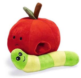 Žaislas šuniui, pliušinis Beeztees Hide And Seek Apple 19247, 22 cm, raudona sp./žalia sp.