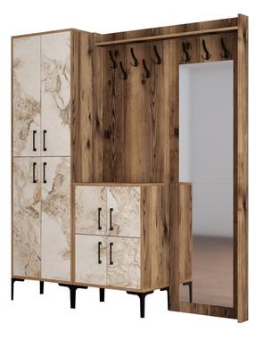 Esiku mööblikomplekt Kalune Design Berlin ABC, sise, valge v./pähklipuu v./beež v.