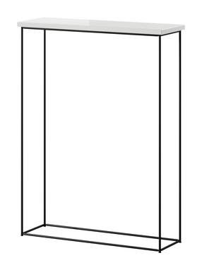 Konsolinis staliukas ADRK Sili, juoda sp./perlo balta sp., 60 cm x 20 cm x 80 cm