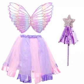 Kostiumas vaikams Christmas Touch Fairy, rožinė sp./violetinė sp./žydra sp.