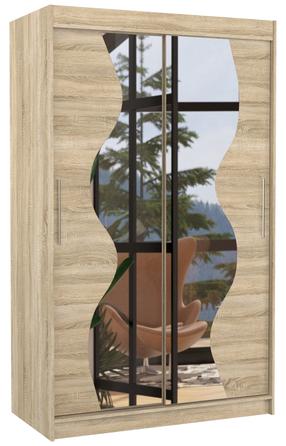 Spinta ADRK Oswald 120, rusva sp., 58 cm x 120 cm x 200 cm, su veidrodžiu