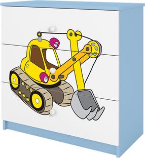 Vaikiška komoda Kocot Kids Babydreams Digger, mėlyna sp./balta sp., 80 cm x 41 cm x 80.5 cm