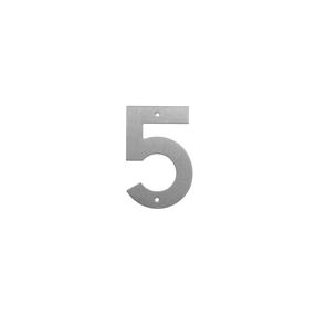 Durvju numurs "5" Haushalt SS-5, 14.4 cm x 9.5 cm, nerūsējošais tērauds, nerūsējošā tērauda krās.