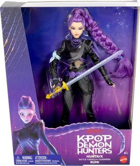 Lėlė Mattel KPop Demon Hunters Huntr/X Rumi JRW19, 29 cm, juoda sp.