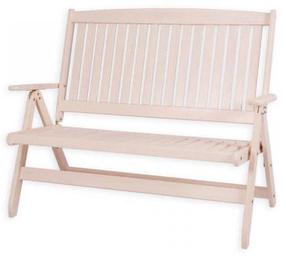 Lauko suoliukas Folkland Timber Bavaria, baltas, 133 cm x 50 cm x 106 cm