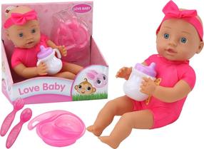 Lelle - jaundzimušais ar aksesuāriem Lean Toys Love Baby, 31 cm, rozā krās.
