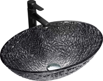 Vonios praustuvas Mexen Goa 24085070, stiklas, 50 cm x 36 cm x 15.5 cm, juoda sp.