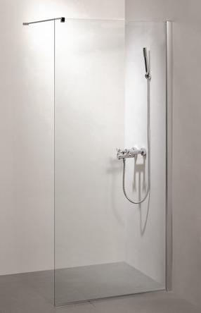 Стенка для душа Masterjero, 116 см x 195 см, хромовый цв./закаленный